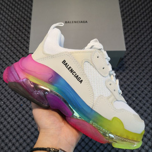 U. S. UNA Tripla S Scarpa In Pelle Trasparente Del Progettista Famoso Marchi di Moda Bianco Balencia Scarpe Da Tennis - Product Image 2