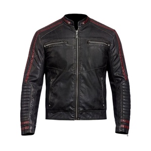 Chaqueta de Cuero Vacuno de Alta Calidad para Hombre, Resistente al Viento, con Cierre de Cremallera, para Motociclismo, Servicio OEM Disponible - Product Image 1