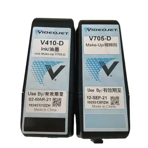 डिस्काउंट कीमत अच्छी गुणवत्ता संगत 750ML V410-D V705-D ब्लैक इंक मेकअप विडियोजेट CIJ इंकजेट कोडिंग प्रिंटर के लिए चिप्स के साथ