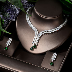 Havaa घन ज़िरकोनिया इयररिंग हार गहने शादी की दुल्हन और पार्टी बिजोक्स N-1299 के लिए स्पष्ट पानी की बूंद शैली निर्धारित की - Product Image 1