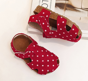 Sandales à pois pour filles, nouvelles sandales d'été pour enfants, chaussures romaines à bout fermé, chaussures de plage - Product Image 1