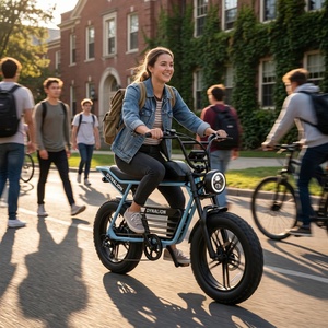 Vélo électrique à pneus larges écologique avec assistance au pédalage fiable, vélo à roulement fluide pour les visites guidées dans les jardins botaniques - Product Image 4