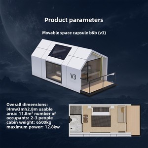 Casa Prefabricada Resistente al Viento, Aislada Térmicamente e Insonorizada, Contenedor V3, Solárium de Vidrio, Almacén Tipo Apple, Habitación Móvil para Estadías Cortas - Product Image 4