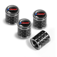 Nouveaux capuchons de valve de pneu de voiture en métal à texture fibre de carbone, couvre-valves de pneu solides, personnalisation du logo pour voitures, SUV, motos