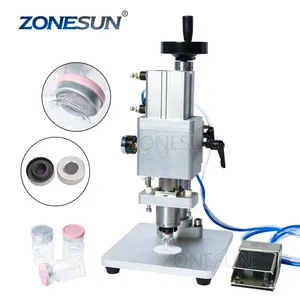 ZONESUN pneumatico orale liquido soluzione penicillina bottiglia tappatore alluminio metallo plastica fiala piegatrice Twist Off Machine