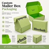 Boîtes d'expédition en carton ondulé vert personnalisées avec logo imprimé de luxe, pliables, pour cadeaux, vente en gros