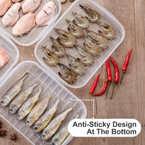 Custom Logo Microwaveable Crisper Storage Boxes Factory-Designed <b>Plastic</b> Bins for Fish in Kitchen Refrigerator - Product Image 5
