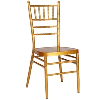 Chaise Chiavari en acier, cadre en fer, design simple, blanc/argent, emballage nu, haute qualité, vente chaude