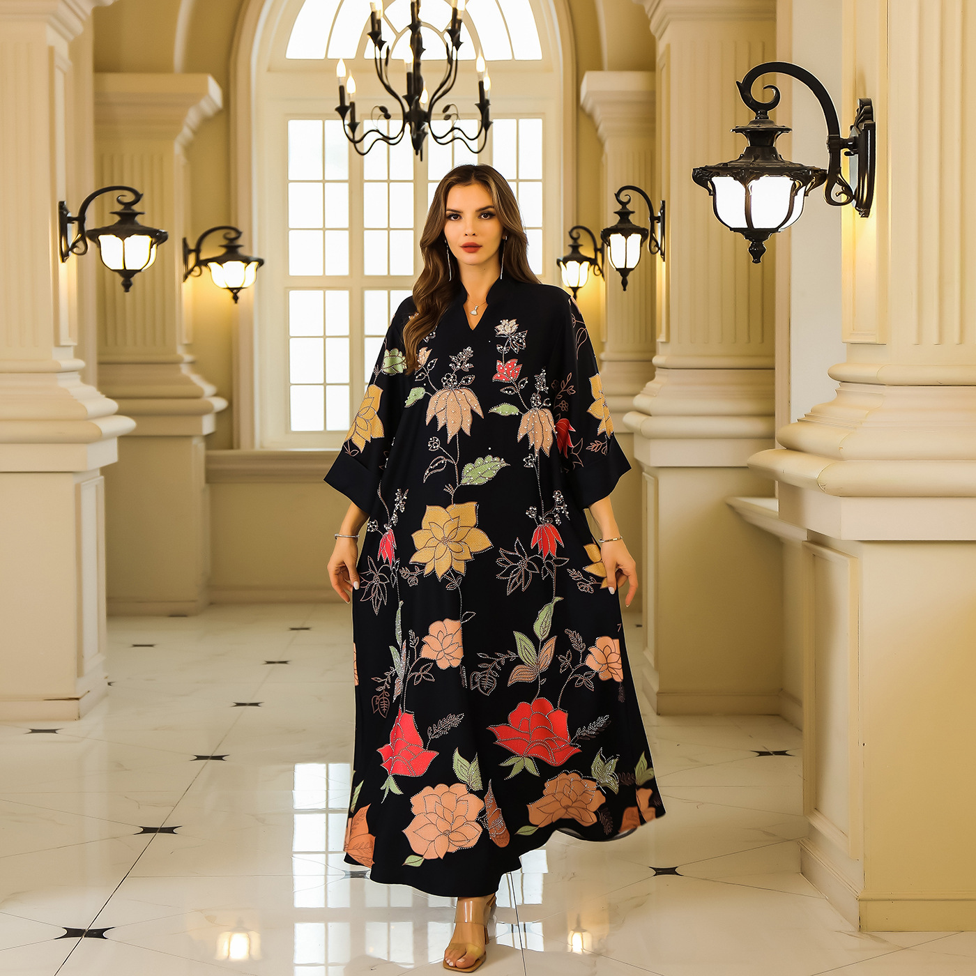 open lace back dress Black Blazer & Red Sleeveless Dress Set (2-Piece)