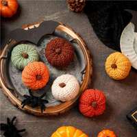 Citrouille tricotée à la main populaire pour Halloween et l'automne, décoration d'intérieur confortable, pour table, bureau, porte, fête, maison, hôtel