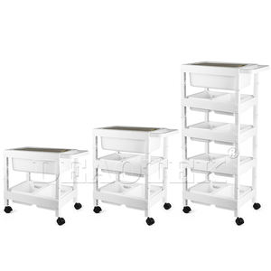 접이식 2/3/<span class=keywords><strong>4</strong></span>/5 계층 플라스틱 선반 트롤리 유틸리티 스토리지 롤링 카트 <span class=keywords><strong>4</strong></span> 바퀴 트레이 스토리지 바구니 나무 커버 - Product Image 1