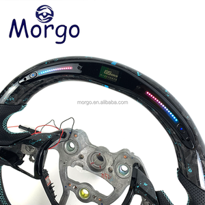 Volante Deportivo Personalizado de Fibra de Carbono Forjado Real con LED para Hyundai I30N I20N Elantra Veloster Kona <span class=keywords><strong>N</strong></span> Estilo Racing - Product Image 2