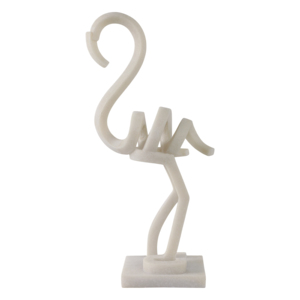Statua moderna di fenicottero in poliresina con linee curve e forma fluida per l'arredamento del soggiorno, elegante scultura - Product Image 4
