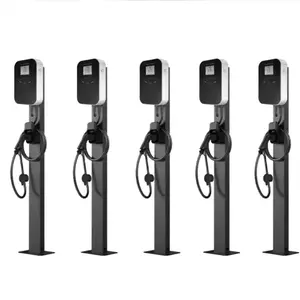 Ventas directas de fábrica EV Cargador rápido 22kW Estaciones de carga montadas en la pared Tipo 2 Cable trifásico