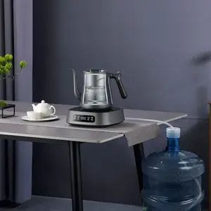 غلاية كهربائية سوداء من الفولاذ المقاوم للصدأ لغلاية الماء والقهوة المسلوقة غلاية كهربائية