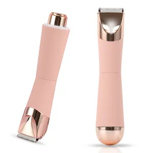 2 In 1 Women Use USB Waterproof Hair Trimmer And Shaver LED Light Women Electric Body Groomer