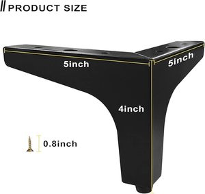 Pieds <span class=keywords><strong>de</strong></span> meubles en acier inoxydable Pieds <span class=keywords><strong>de</strong></span> canapé et <span class=keywords><strong>de</strong></span> chaise modernes Jambes <span class=keywords><strong>de</strong></span> <span class=keywords><strong>table</strong></span> robustes Finition noire Installation facile - Product Image 3