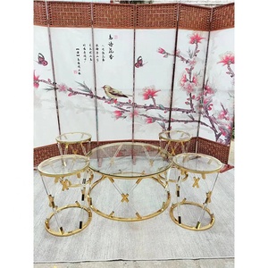 Chinois carré rond en acier inoxydable <span class=keywords><strong>noir</strong></span> <span class=keywords><strong>verre</strong></span> trempé jardin thé table basse ensemble de tasses à thé - Product Image 4