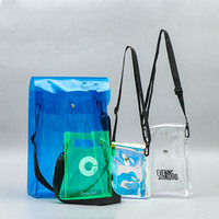 Nouveau sac à bandoulière en PVC de couleur holographique imperméable à l'eau imprimé de logo personnalisé sac à bandoulière en PVC transparent pour filles femmes