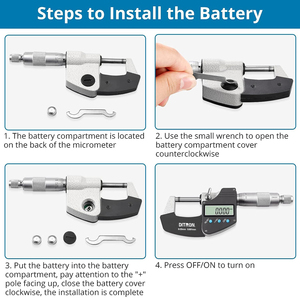 Lớn Màn hình LCD kỹ thuật số micromet 0-25 mét 0.001 mét điện tử đo độ dày công cụ đo lường - Product Image 3
