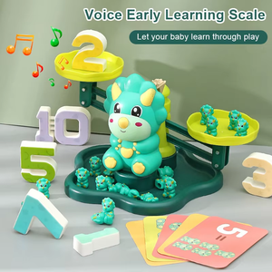 ألعاب تعليمية بلاستيكية مخصصة على شكل ديناصورات وقرود مع ميزان وأرقام وأصوات لتعليم الرياضيات للأطفال - Product Image 6