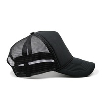 Venta al por Mayor Directa de Fábrica, Gorra Trucker de Espuma Negra de 6 Paneles con Logotipo Personalizado en Blanco, de Alta Calidad, Unisex, Gorras Deportivas