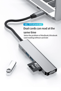 Usb-c Hub Tipo C 3,1 Adaptador <span class=keywords><strong>Dock</strong></span> Con 4K Hdtv Pd Cargo Para <span class=keywords><strong>Notebook</strong></span> 6 puertos Usb Tipo C Hub a Hdtv Adaptador 6 puertos Usb Hub - Product Image 2