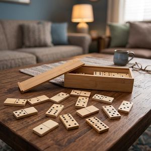Boîte de rangement pour jeu de dominos <span class=keywords><strong>en</strong></span> bambou naturel, jeu classique, blocs de dominos <span class=keywords><strong>en</strong></span> bois pour les fêtes de famille, jeu de société de table, jouets pour garçons et filles - Product Image 3