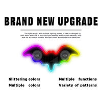 Neue Solarbetriebene Kabellose LED-Auto-Sicherheitsblinkleuchte RGB Fledermausförmiges Sensorlicht Saugnapf Antikollisions-Stroboskoplicht