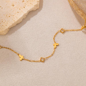 กำไลข้อมือเพทายรูปผีเสื้อคุณภาพสูงทำจากสเตนเลสสตีลเรียบง่ายทันสมัยแบบใหม่จากญี่ปุ่นและ<span class=keywords><strong>เกาหลี</strong></span> - Product Image 3