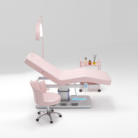 Ensemble de lit de beauté électrique professionnel à 4 moteurs avec commande au pied bilatérale, éclairage de base LED, solution tout-en-un pour mobilier de spa