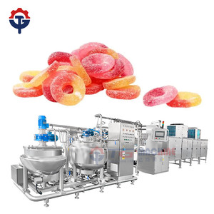 Nueva línea de producción automática de caramelos de goma comercial, componentes centrales PLC, fabricante de máquina para hacer gomitas de gelatina y pectina - Product Image 1