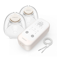 Pompa ASI Elektrik HORIGEN Double Handiness Hands-Free, 4 Mode 9 Tingkat, Lampu LED Malam Hari, Kapasitas 180ml