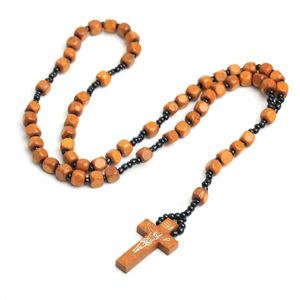 Rosarios Católicos al por Mayor, Cuentas de Rosario para Hombres y Mujeres, Collar Cristiano con Cruz de Madera, Accesorios Religiosos, Regalo de Pascua - Product Image 3