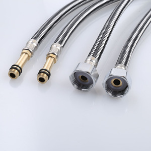 Tuyau flexible en acier inoxydable 1/2 pouce à tête unique, tuyau de plomberie industriel pour l'alimentation en eau des robinets - Product Image 1
