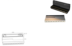 ชุดไฟแม่เหล็กติดราง LED 12W 48V ชุดติดเพดานรางไฟแม่เหล็ก - Product Image 2
