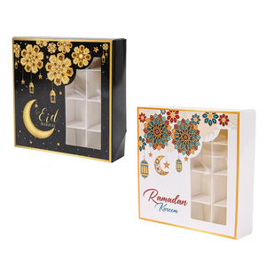 Paquete de <span class=keywords><strong>2</strong></span> Cajas de Cartón Transparente para Chocolates, Reciclables, Decoración para Fiestas de Eid y Ramadán, Empaque para Dulces - Product Image 1