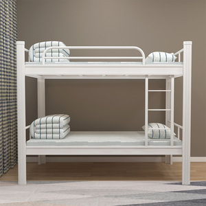 Dormitory Bunk <b>Bed</b> Double Tier Metal <b>Frame</b> High <b>Low</b> Design For Students Staff - Product Image 1