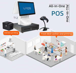 Caisse enregistreuse de <span class=keywords><strong>logiciel</strong></span> et de matériel de point de vente de système de point de vente de Vpos T12 avec des systèmes de paiement de 15.6 pouces pour le magasin de détail - Product Image 4