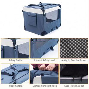 Factory Supply Luxury Modern Soft Foldable Dog <b>Crate</b> Stainless Steel Frame Collapsible Transport Box Easy Storage Portable - Product Image 6