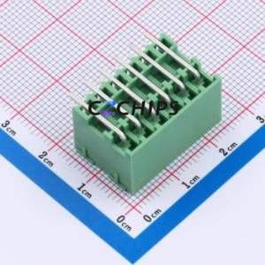 DB2ERHB-3.81-2*6P-GN Plug-in Terminal Block Bent Lead Through Hole,P=3.81mm Board-to-Board / Socket - Closed 2x6P 3.81mm Green - Product Image 2