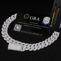 Chaîne cubaine Kirin 22 mm entièrement sertie de diamants, plaquée or rose, chaîne scintillante en moissanite, collier épais, bijoux hip-hop