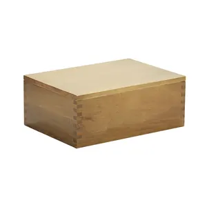 صندوق تخزين خشبي مربع مغناطيسي مع غطاء خشبي