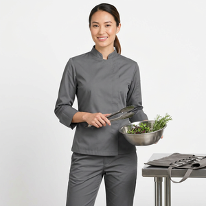 ชุดเชฟส่งออก ผ้าฝ้าย 100% เสื้อเชฟแขนยาว ยูนิเซ็กซ์ สำหรับร้านอาหาร โรงแรม ชุดทำงาน ระบายอากาศดี ขายส่ง - Product Image 1