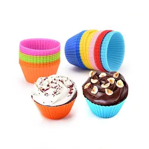 Silikon-Bäckform wiederverwendbar 7cm Silikon-Cupcake-Form Muffin Kuchen Kuchen Bäckwaren Form Werkzeug Silikon-Bäckpfanne
