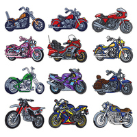 Patchs brodés thermocollants style motard vintage pour moto
