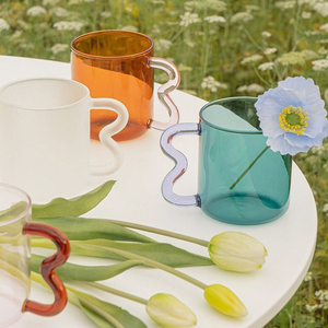 Vaisselle en verre borosilicate de haute qualité personnalisable, bouteille d'eau créative, tasses à thé et à café en verre, tasse à café en verre - Product Image 2
