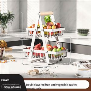 Standing Multi-layer Metal <b>Kitchen</b> Fruit <b>Storage</b> <b>Rack</b> Grille Design for Ventilation Eco-friendly Waterproof <b>Storage</b> Preventing - Product Image 5