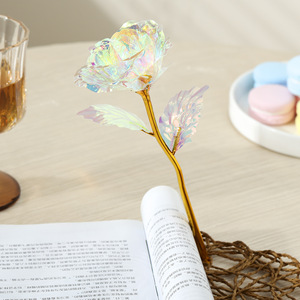 Adorno <span class=keywords><strong>de</strong></span> Mesa con Hoja Artificial Iridiscente <span class=keywords><strong>de</strong></span> Arcoíris, Pétalos Blancos y Varilla <span class=keywords><strong>de</strong></span> Plástico, Ecológico, Resistente al Agua, Decoración para el Hogar - Product Image 4