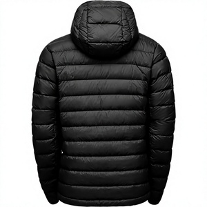 Vestes matelassées imperméables en cuir de veau avec capuche fantaisie en fourrure de castor pour hommes, manches longues, chaudes, prix de gros, OEM - Product Image 2